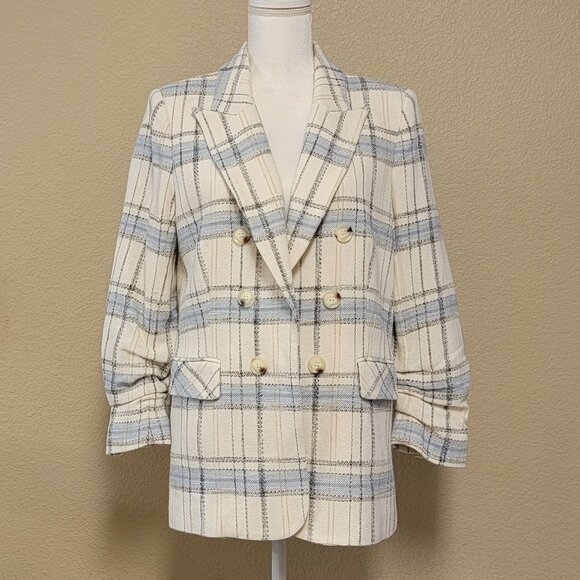 VERONICA BEARD Beacon Dickey Checked Cotton-Blend Blazer - Picture 2 of 16